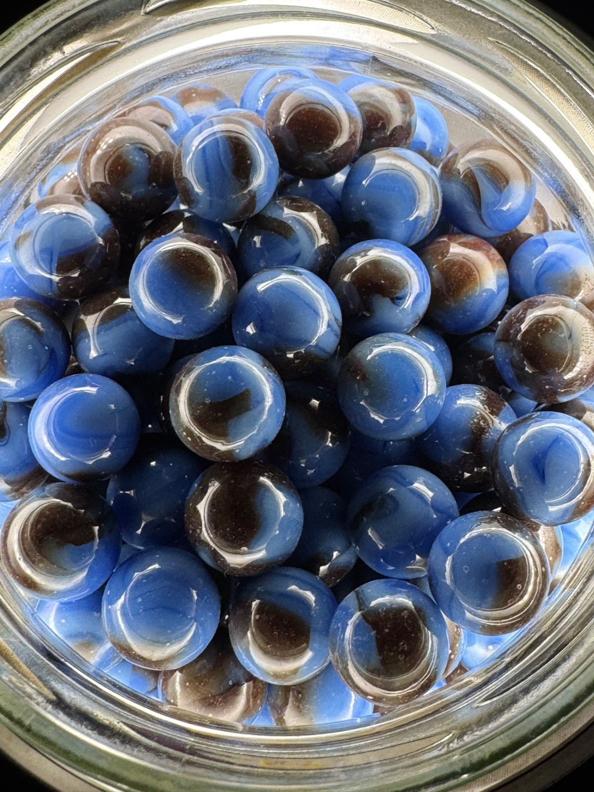 10x 5/8″ Jabo Classics Marbles Lot Blue, Gray Non-UV