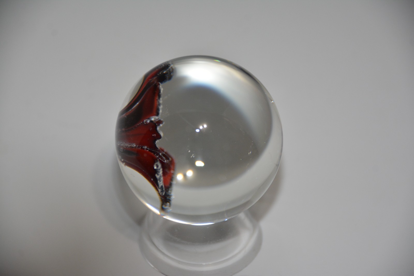 Contemporary art glass handmade borosilicate “flower” marble 1.654 inches tall