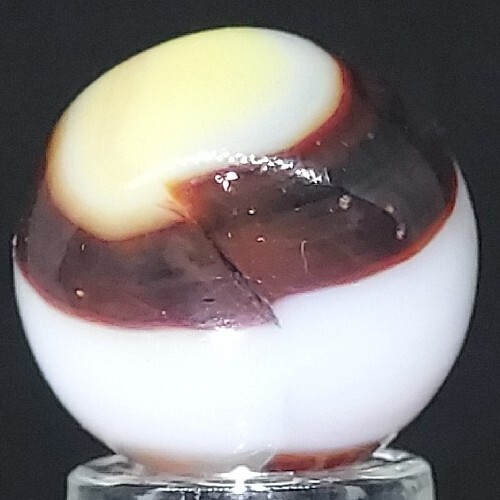 Vintage Vitro “Black Lined All-Red” Marble 5/8 Inch Size Near-Mint Condition