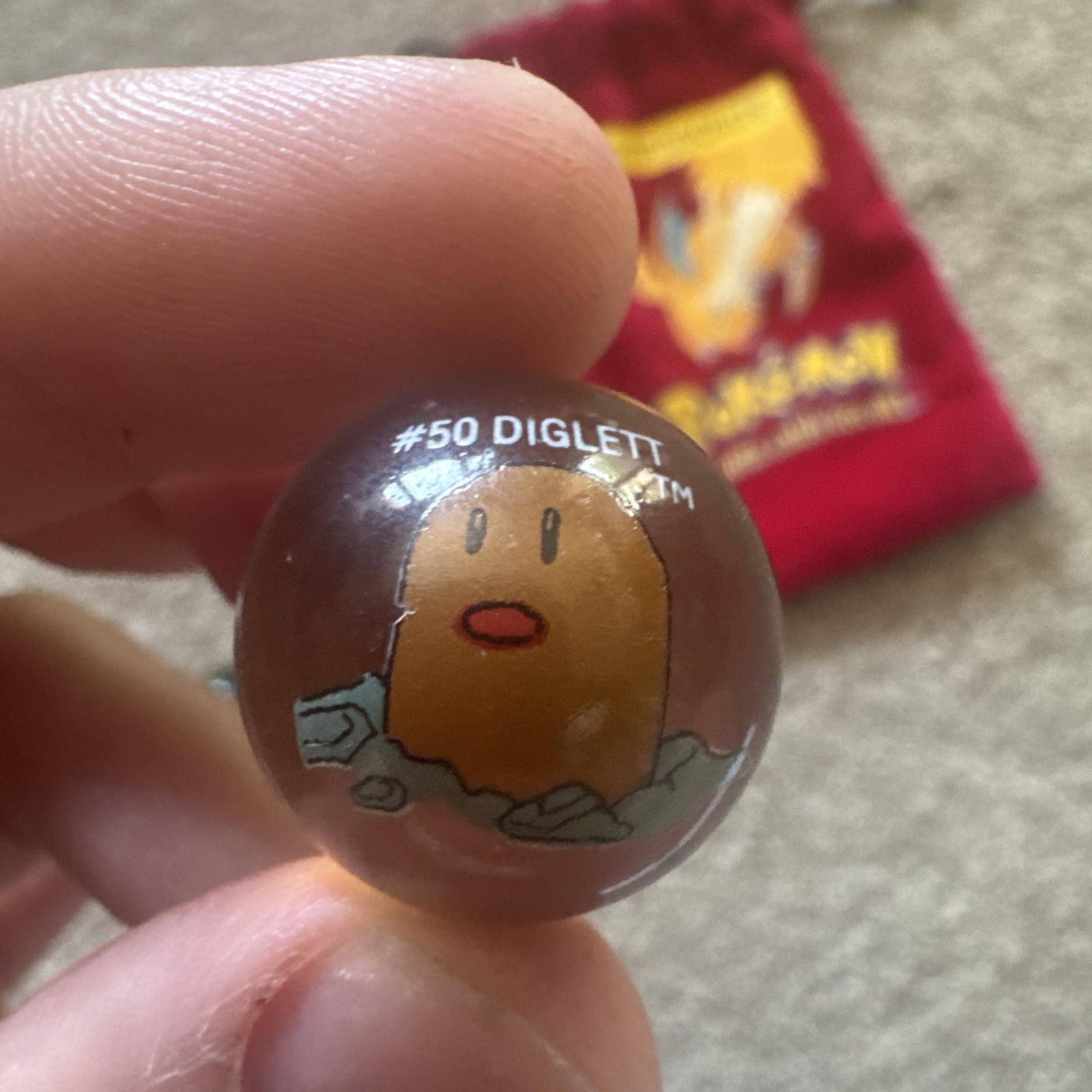 Pokémon Marble – #50 – Diglett – 2000s Clear/brownish Color Match Rare