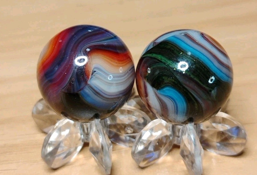 .72″-.70″ D.A.S. MARBLES LOT 🔥FABB COASTAL🔥 GLASS SWIRL TOYS-GREEN AV. NM+