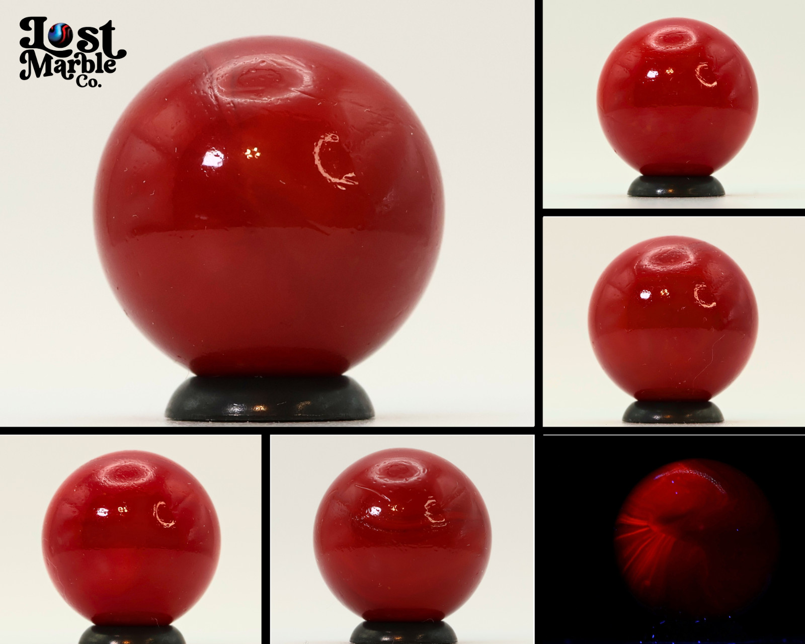 7/8″ Ruby Red Master marble Opaque Pink UV NM
