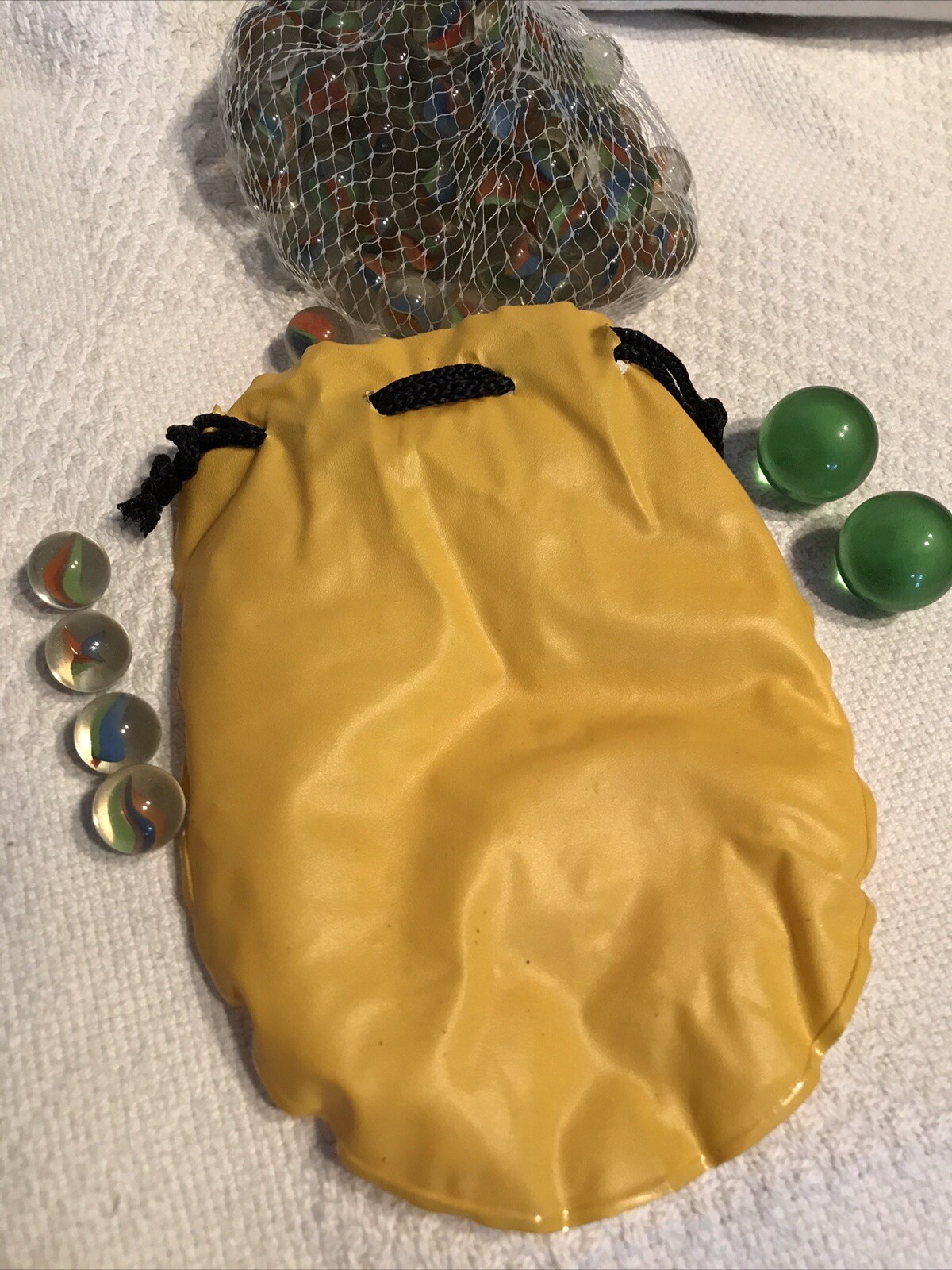 Vintage French Cat Eyes Marbles in Original Bag 88 + 2 Shooters RARE