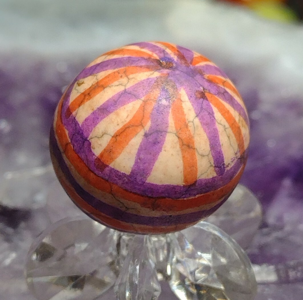 .73″ SWEET HAND PAINTED MARBLES – NM LOOK