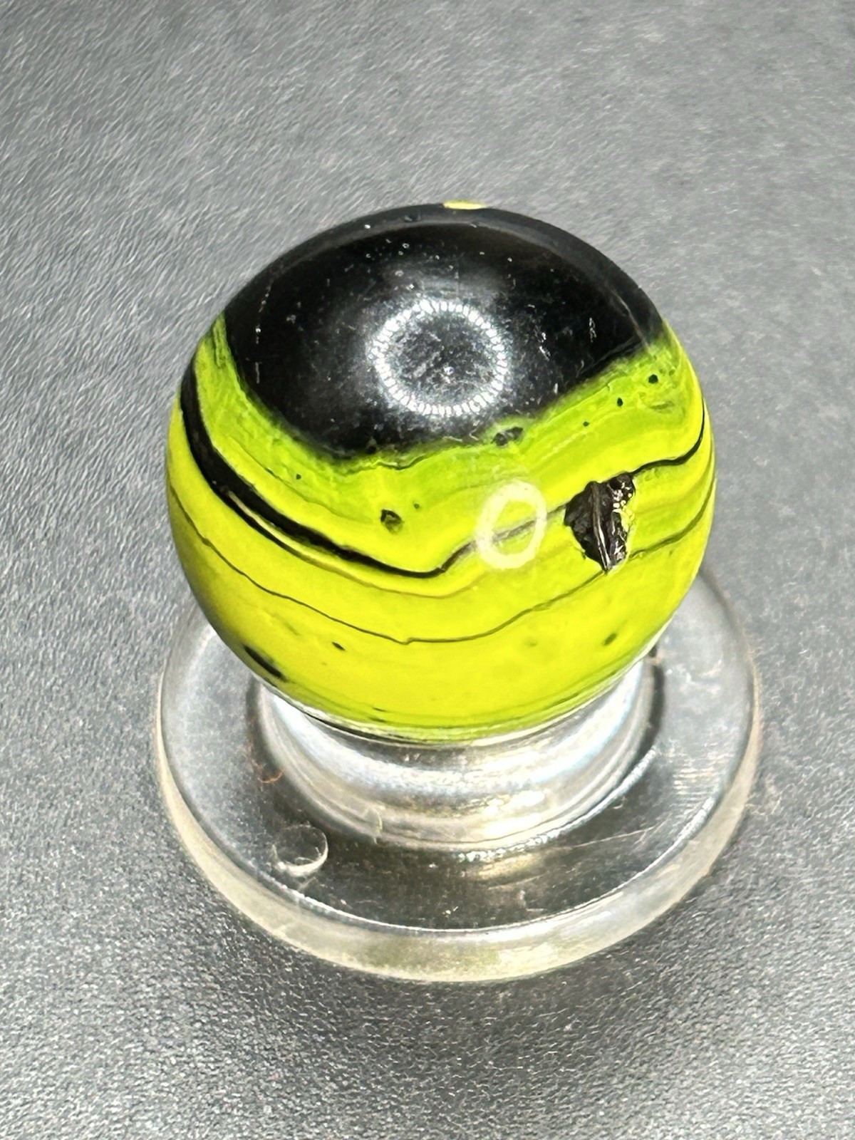 Vintage Electric Yellow Christensen Agate Striped Opaque Marble