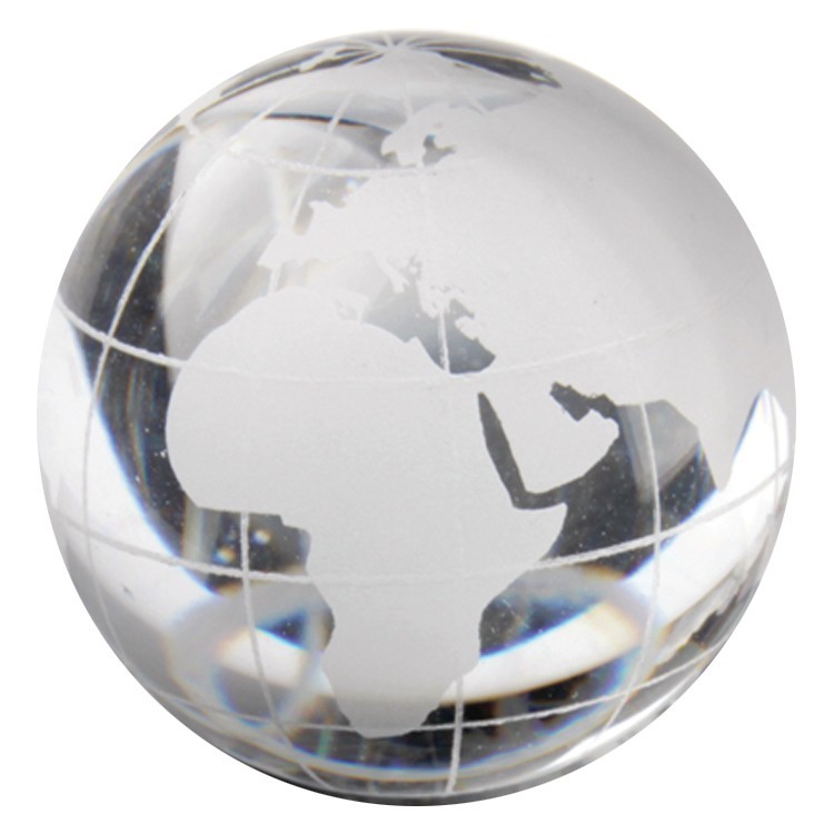 60mm Crystal World Map Earth Globe Marble 2.3″ + Stand Etched Orb Sphere
