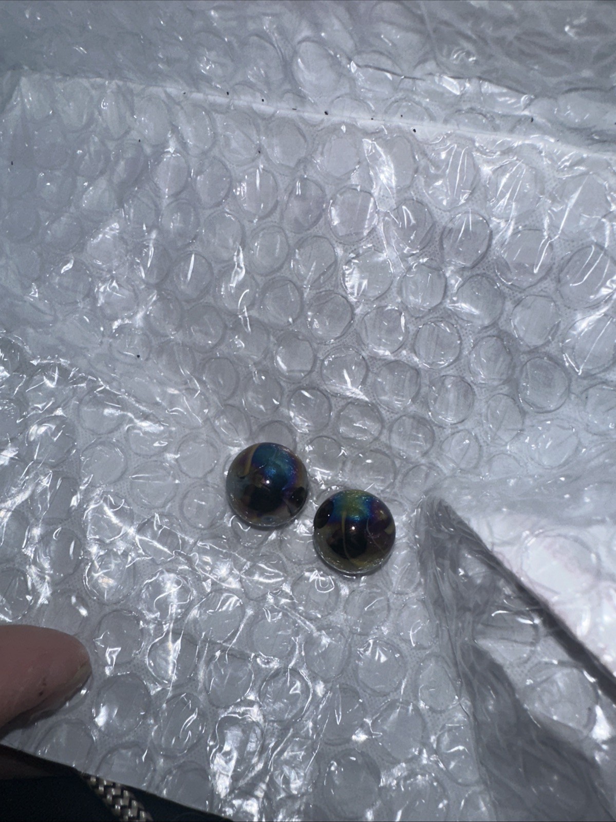 2 SUPERNOVA Iridescent METALLIC 5/8” Swirl Blue Green Purple metallic- Minty
