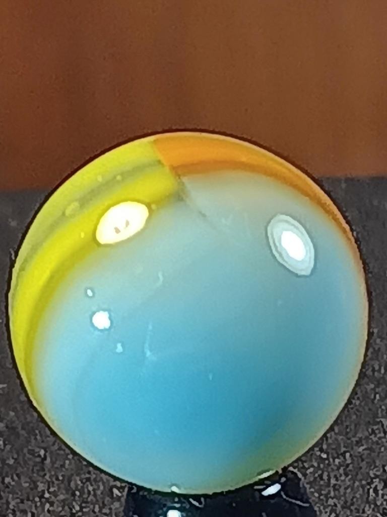 5/8″ Vitro Robin’s Egg Lemon Orange Tiger Eye Near Mint Serious Marble B186
