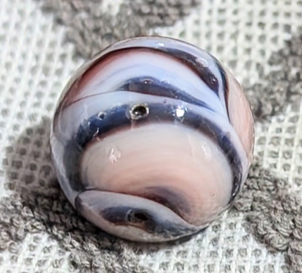 25/32″+ Busy Flame Design Veiligglas Opaque Swirl Vintage Marbles As-Made NM++++