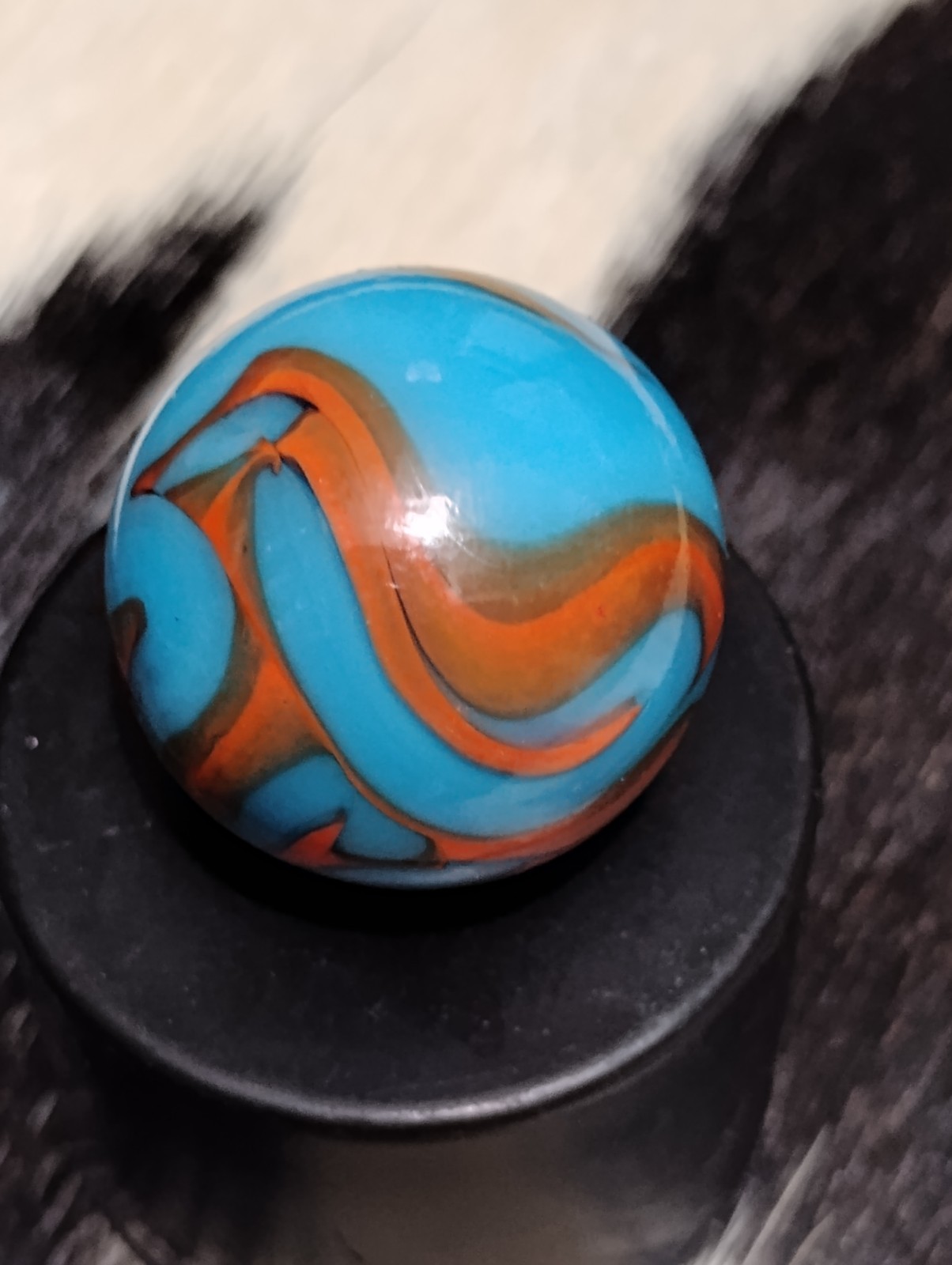 🔥NearMint +Vintage Peltier NLR Superboy Marble Shooter .67 National Line Rainbo