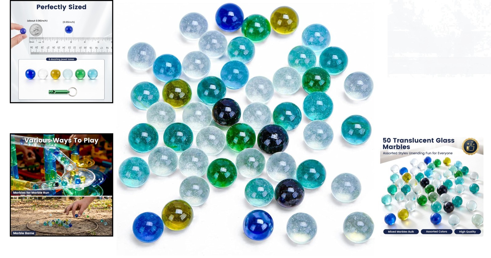 Delightful 50 Pack of Kids’ Glass Marbles with Free Whistle – Elevate Playtime!