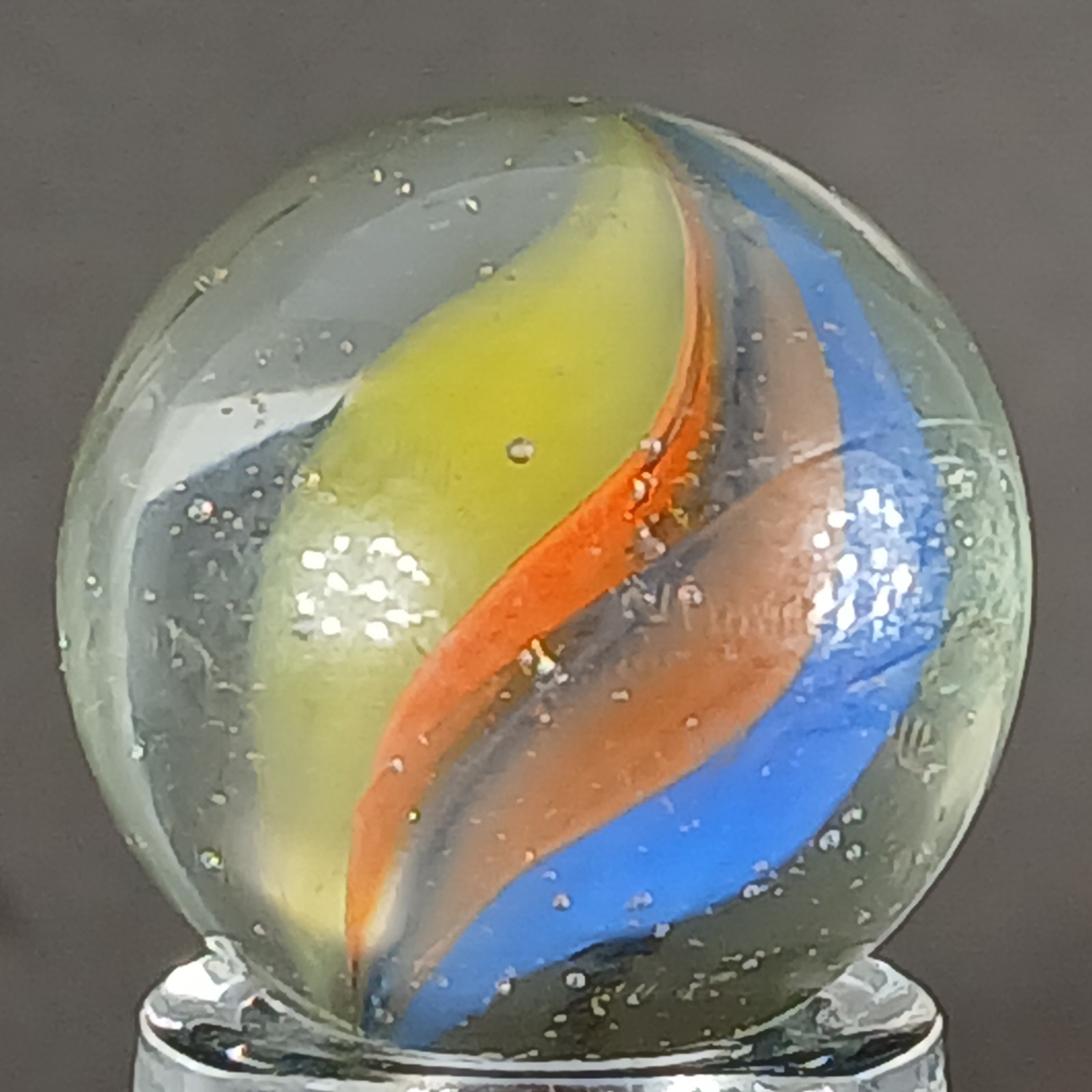 Vintage Tri-Color Hybrid Cat’s Eye Marble .59 Inches Near-Mint Condition