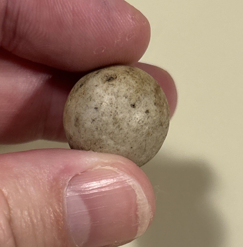 Antique 19th Century French Clay Marbles Lot Of 2