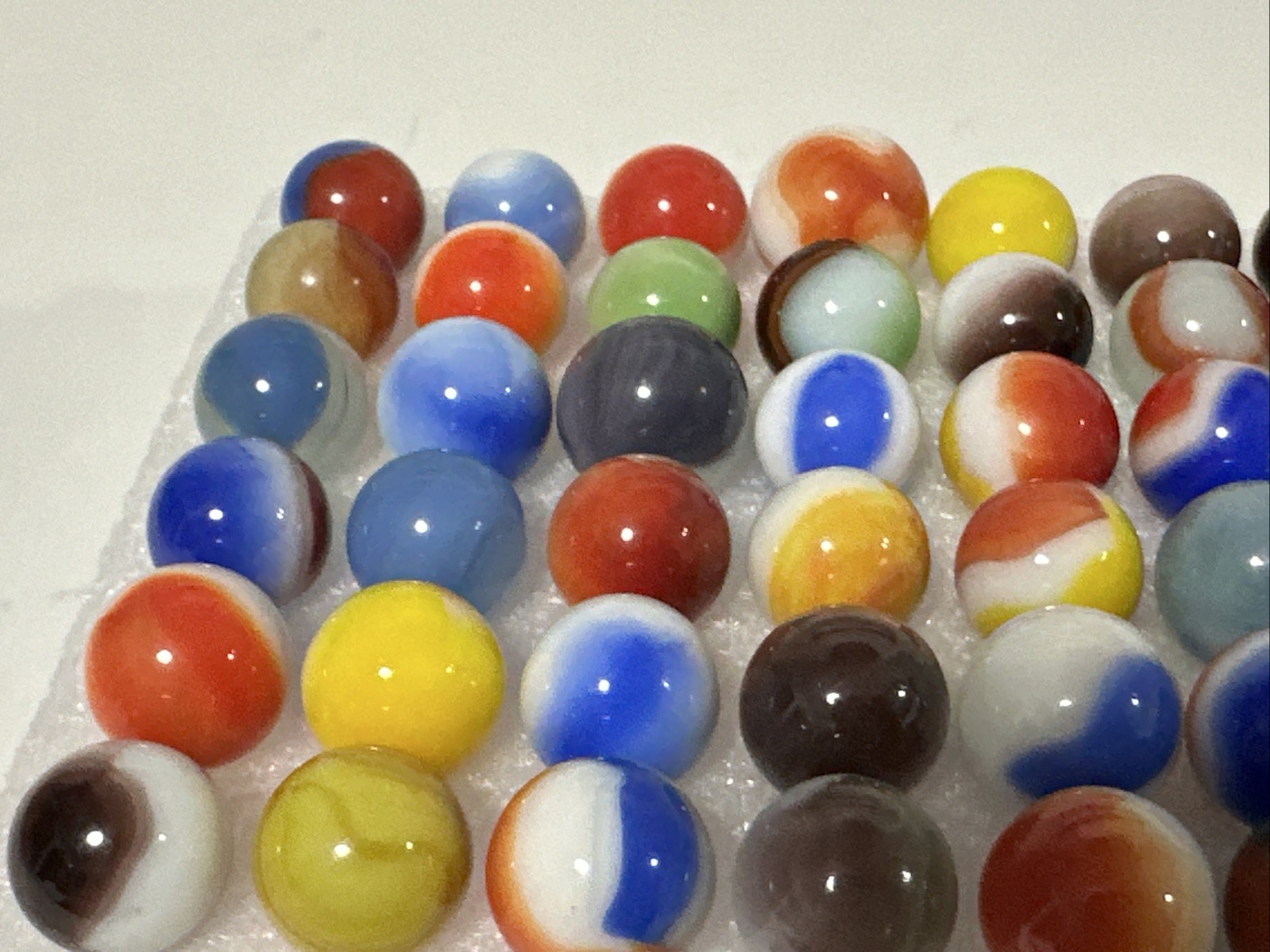 417 Awesome Mixed Lot Of 60Vintage Vitro Agate Marbles!