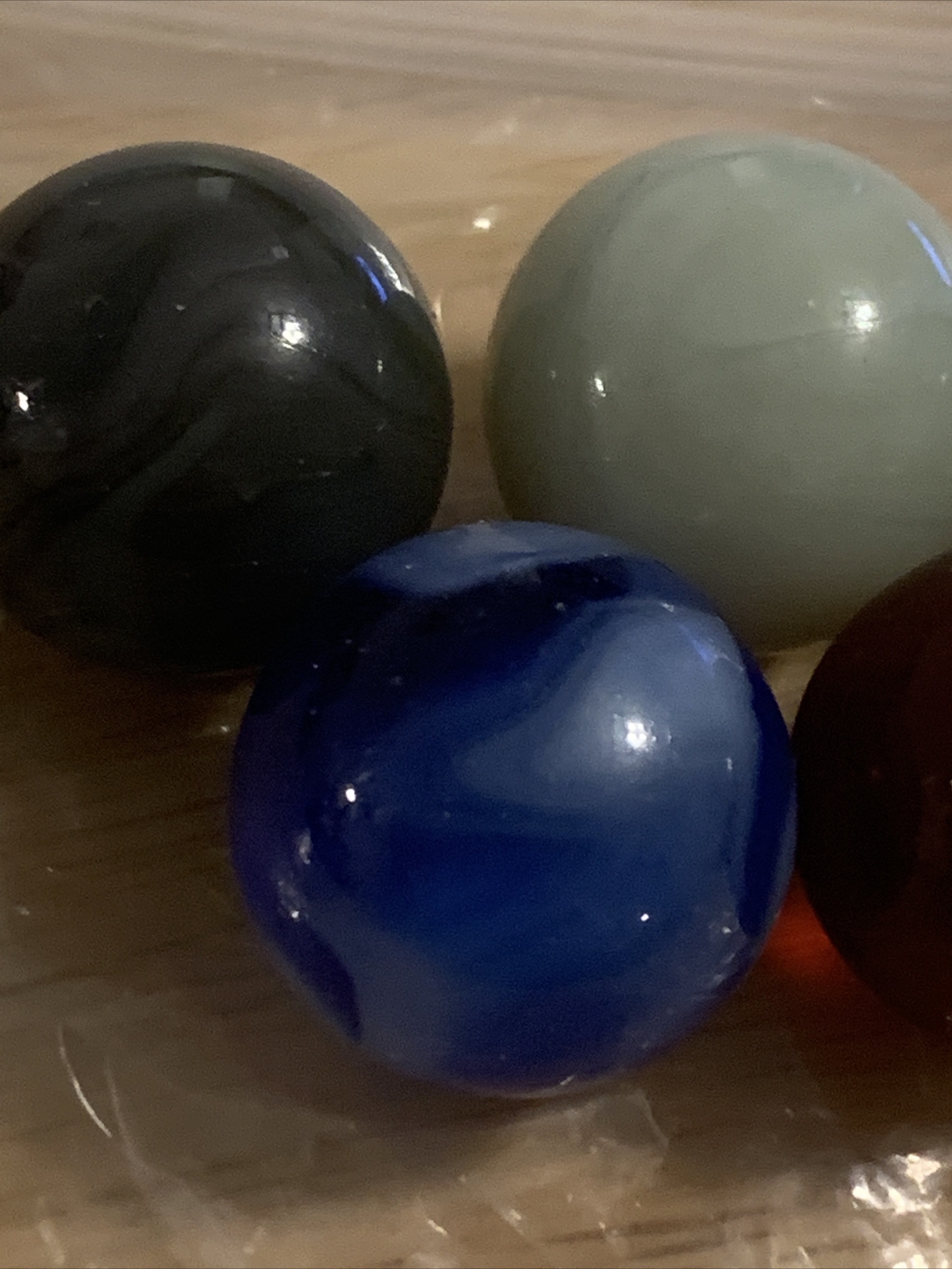 Unique LOOKING Shooter Type Glass Marbles Lot Of 5