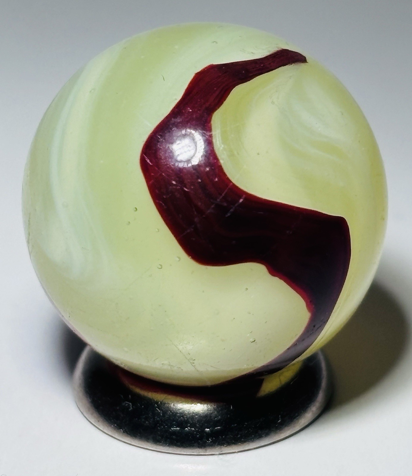 Big Boy Vintage Lemonade OXblood Swirl Marble .77” Near Mint- Condition