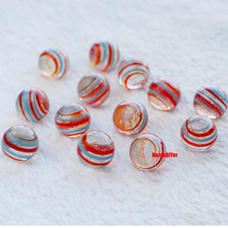 16mm Multicolour Glass Marbles Beads Round Solid Balls Fish Tank Vase Decorative