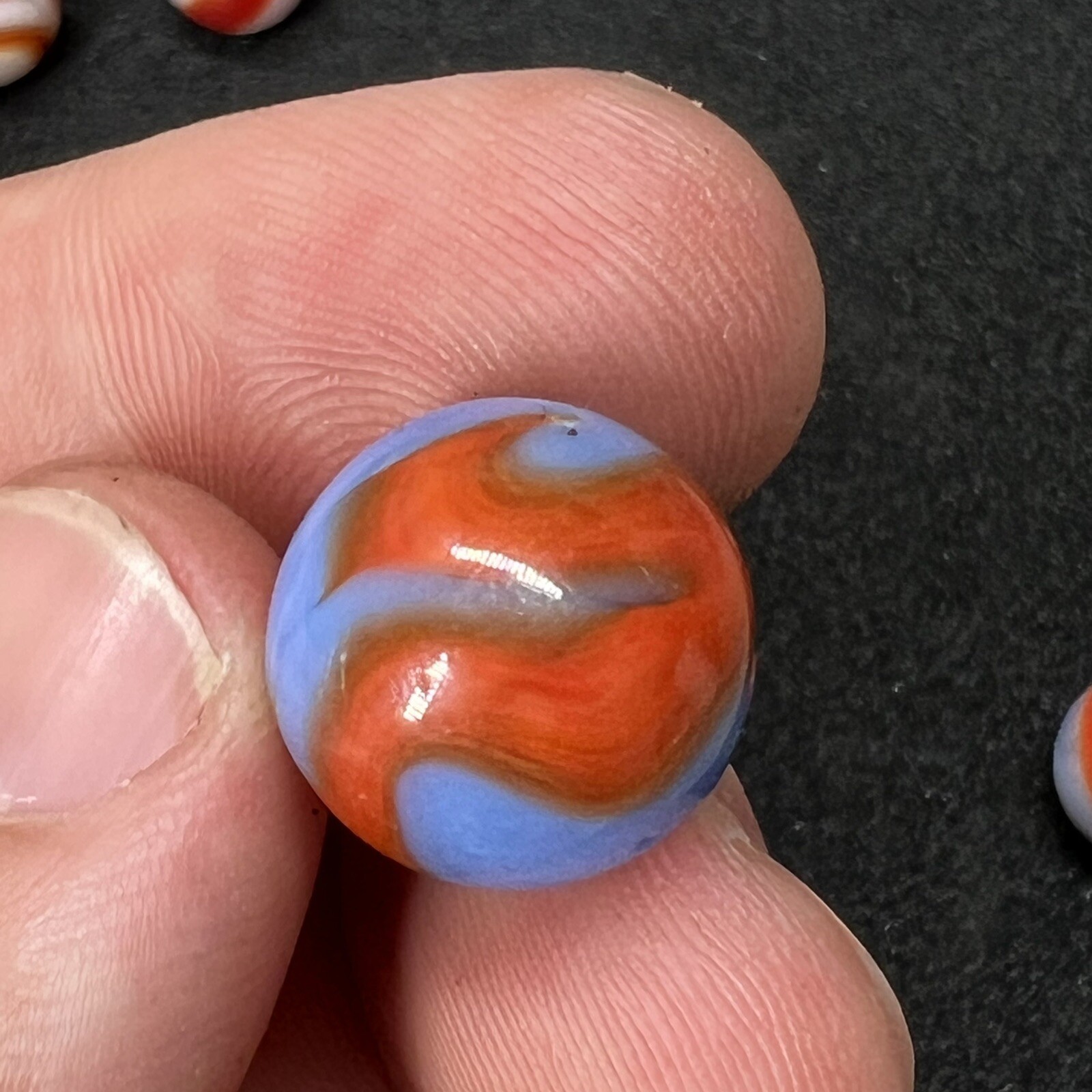(8 Lot) Old VTG Akro Agate Peltier Glass Swirl Popeye Marble .6 Inches Nice