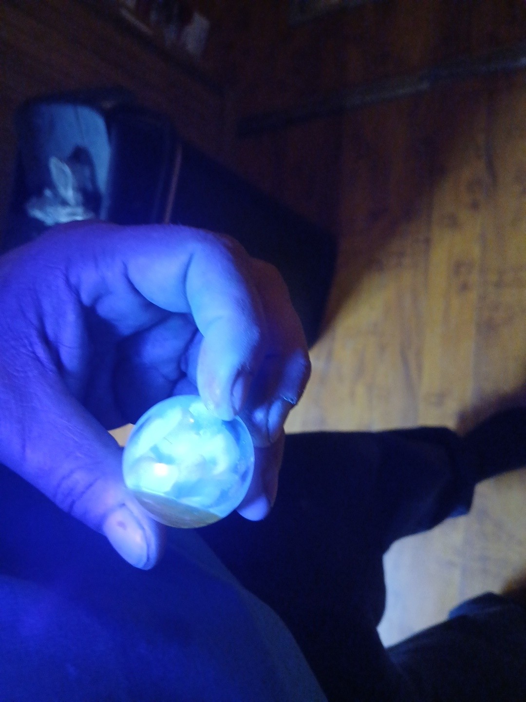 1 1/4 Inch Blu V Fumed Marble Fully Imploaded All The Way Through Marble .