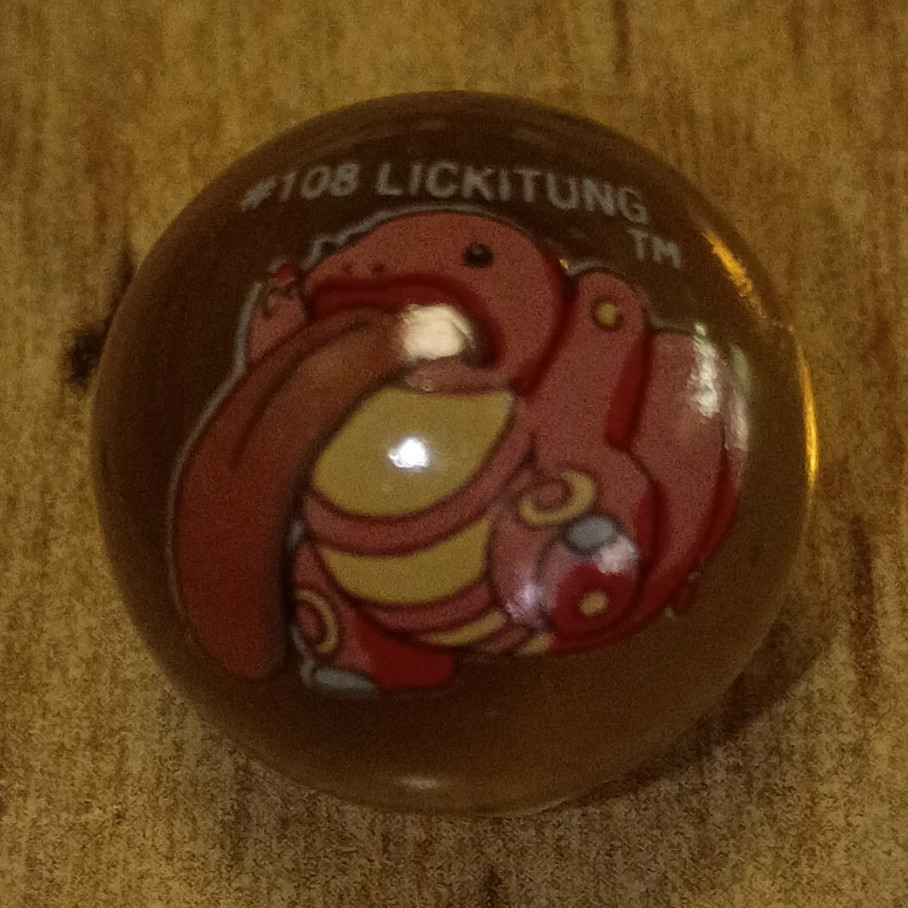 Machine Made Glass Marble w/ #108 LICKITUNG Pokémon Printed Character Design