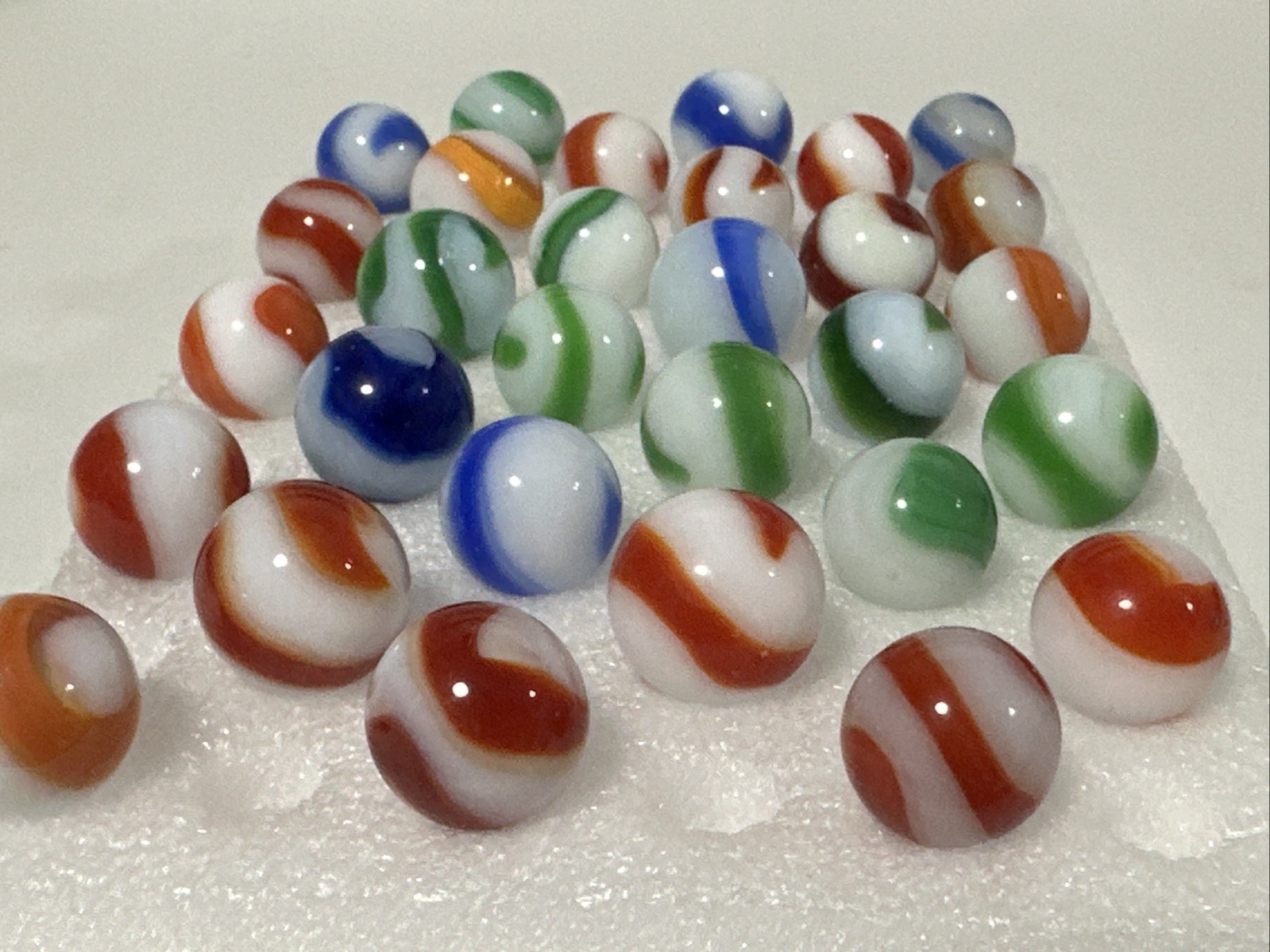 412 Lot Of 30 Akro Agate Prize Name Vintage Marbles!