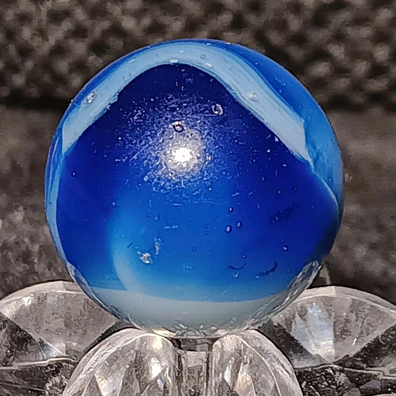 Kokomo Opalescent Glass Rainbo Marble. .61″ Nm. HTF Example