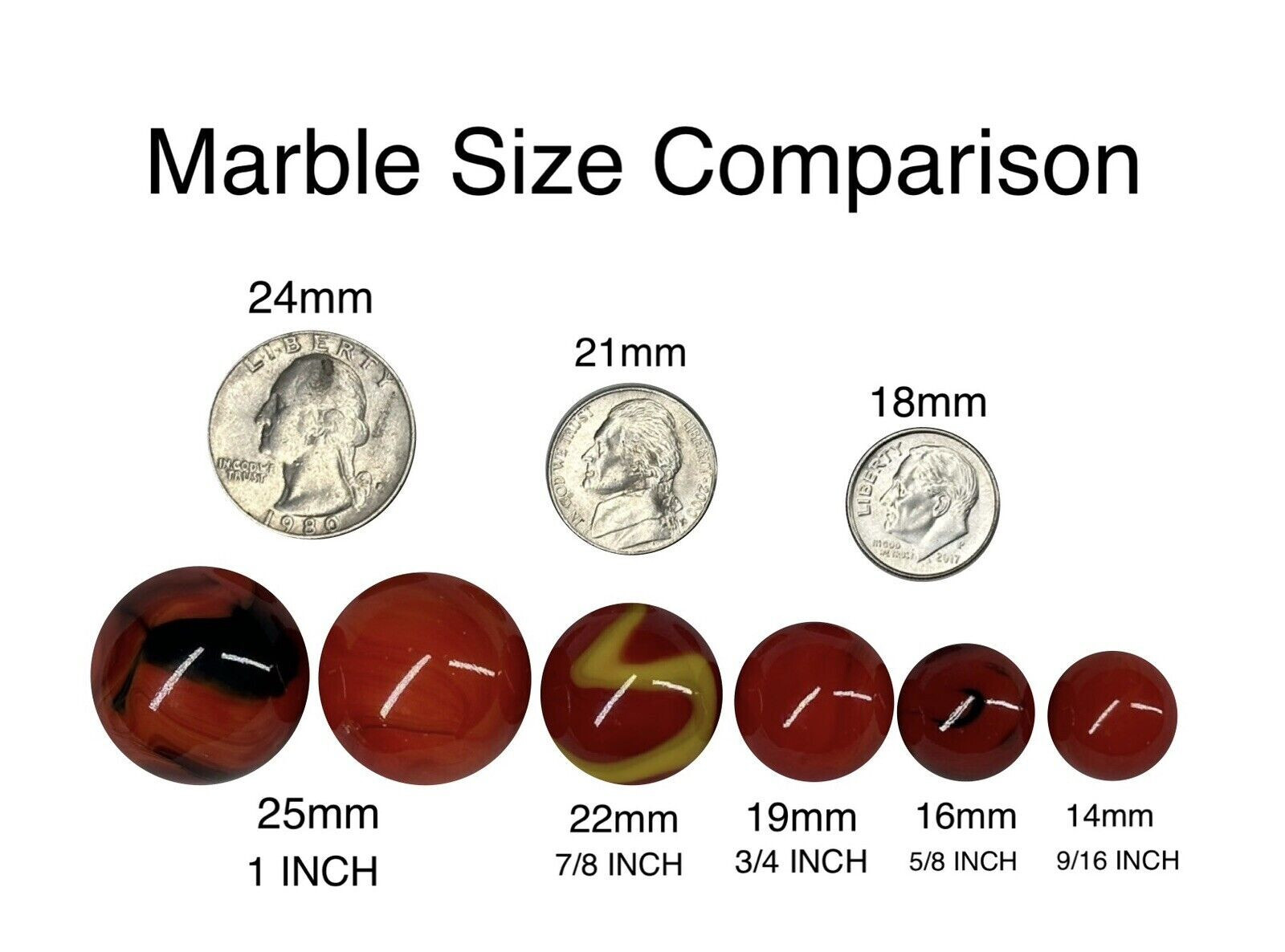 22mm Large 30 DELUXE Glass Replacement Marbles Aggravation Chinese Checker Game