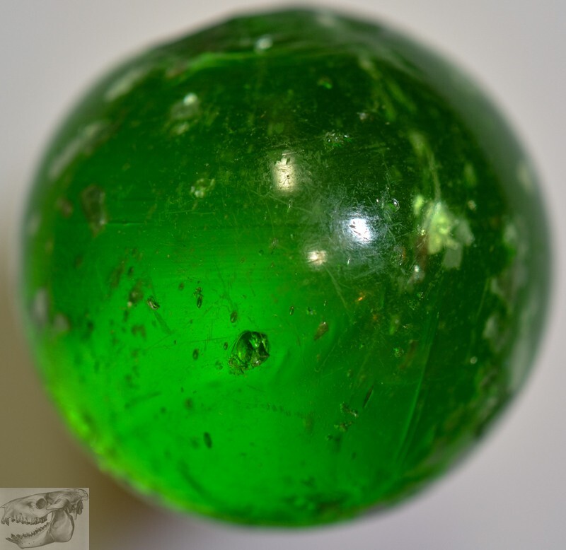 Handmade Green Mica Marble, 3/4 inch, Near Mint 8.9, 1860-1920, Germany, S707