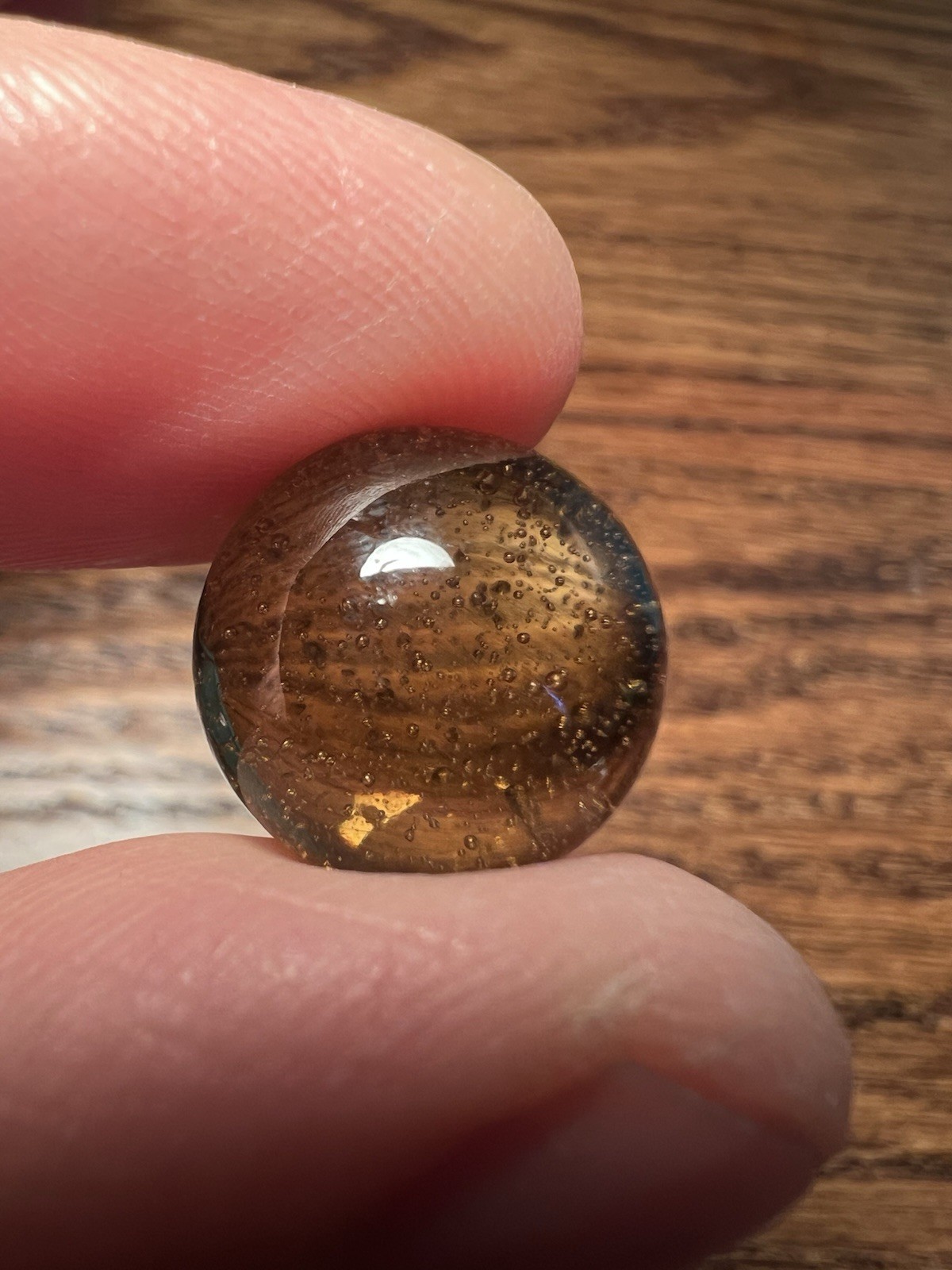 Vintage Amber Transparent Glass Marble 5/8″ Heavy Seeded Fizz Air Bubbles Target