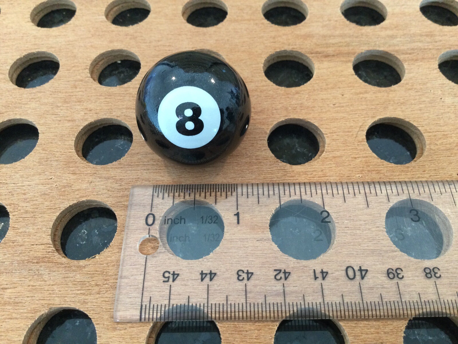 Vintage | Billiard Ball | Black Number 8 | Black Print on White Marble