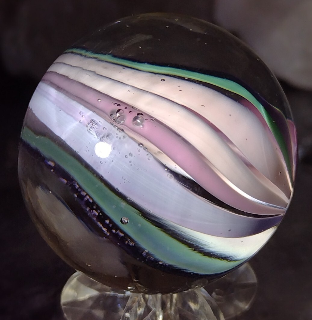 1.29″ CONTEMPORARY ART MARBLES – “LAVENDER PASTELS” -BEAUTY NM+ LOOK