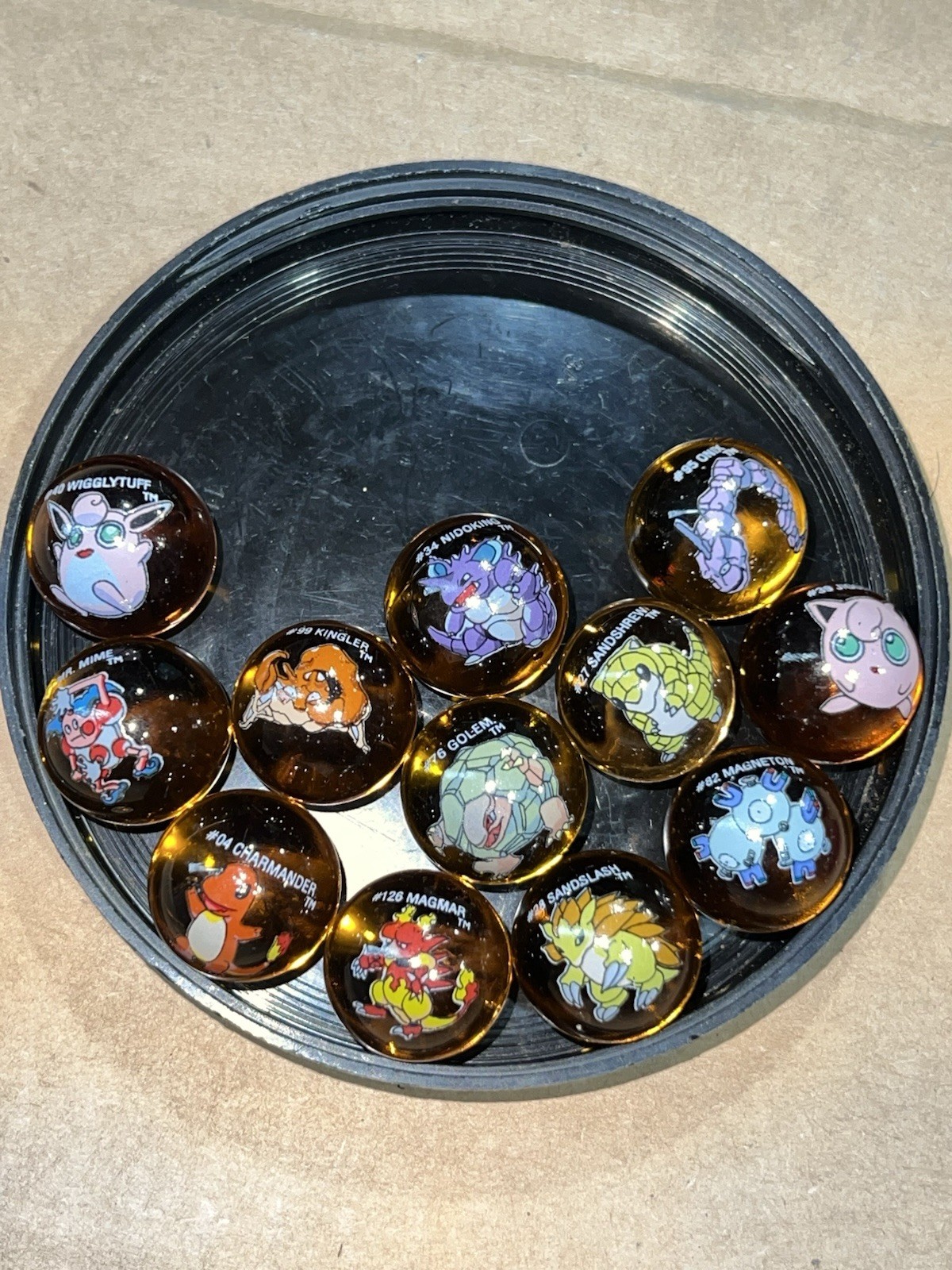 Pokémon Logo Printed Toy Marbles with Character Pouches and Cases