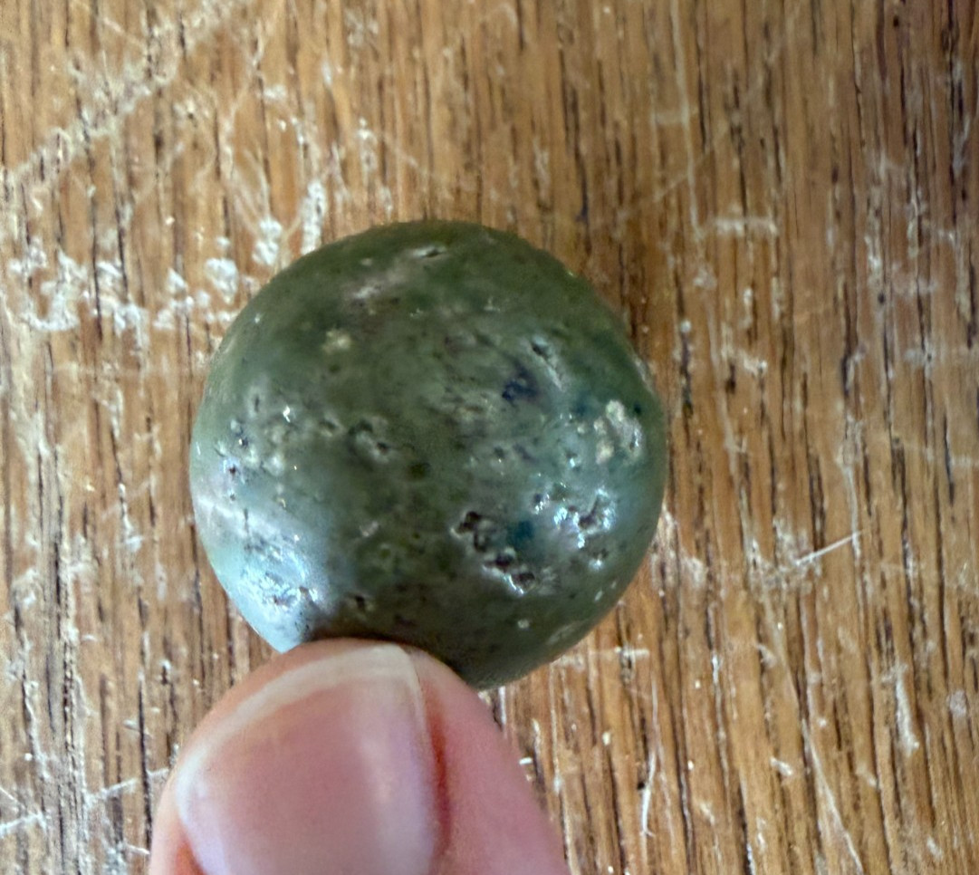 Lot of 7 Large Antique Clay Marbles 25mm to 39mm In Diameter