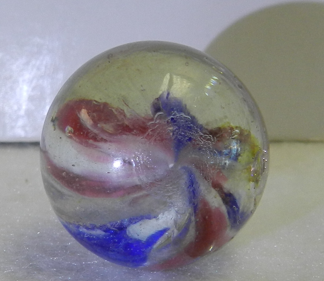 #18722m Interesting Shrunken Onionskin Vintage German Handmade Shooter Marble