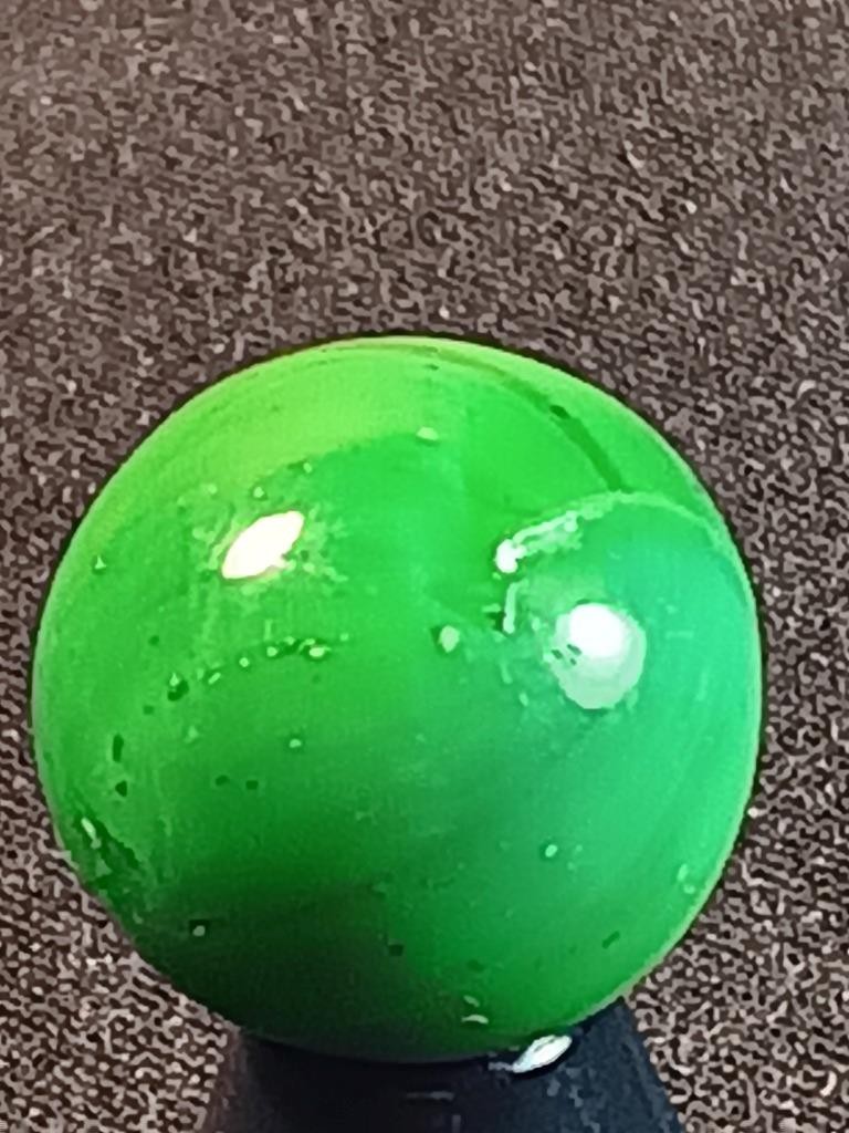 17/32″ Akro Agate CAC Emerald Green Swirl Near Peewee NM Serious Marble A706