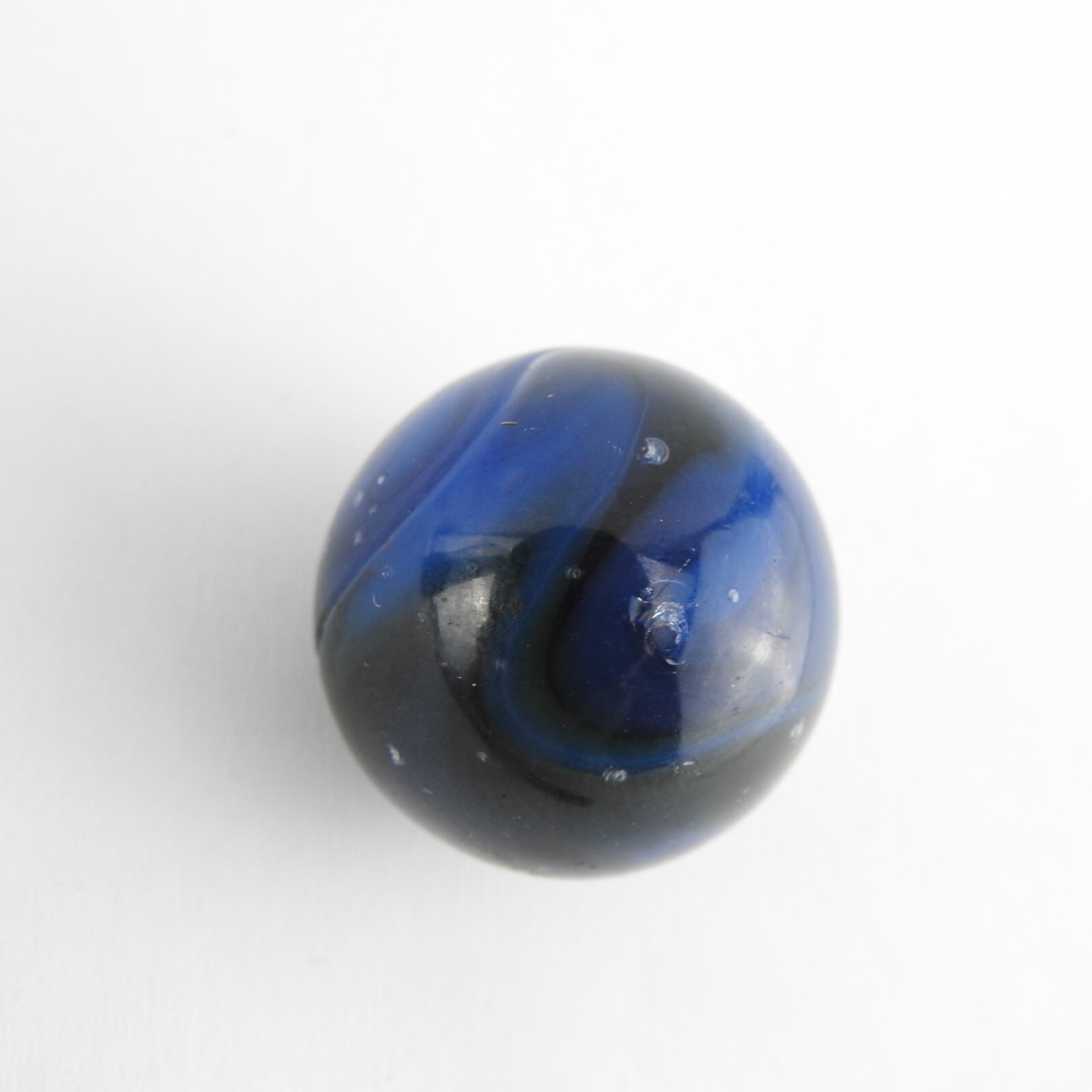 Christensen Agate Swirl Blue Navy Brown Opaque Shooter .81 Inches Swag