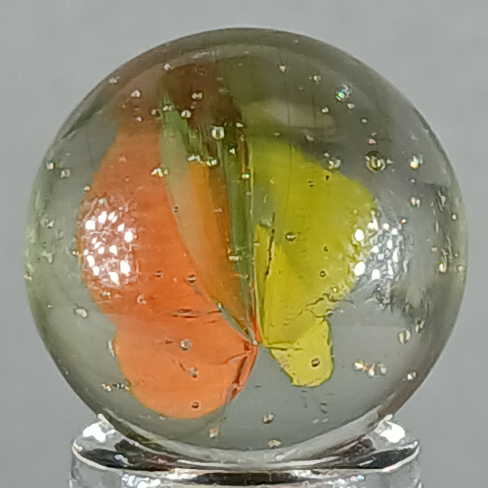 Vintage Tri-Color Hybrid Cat’s Eye Marble .62 Inches Near-Mint Condition