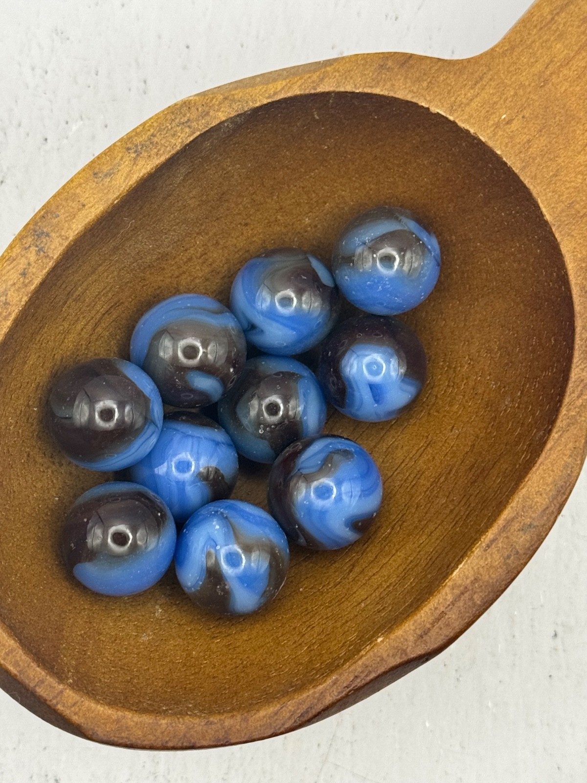 10x 5/8″ Jabo Classics Marbles Lot Blue, Gray Non-UV