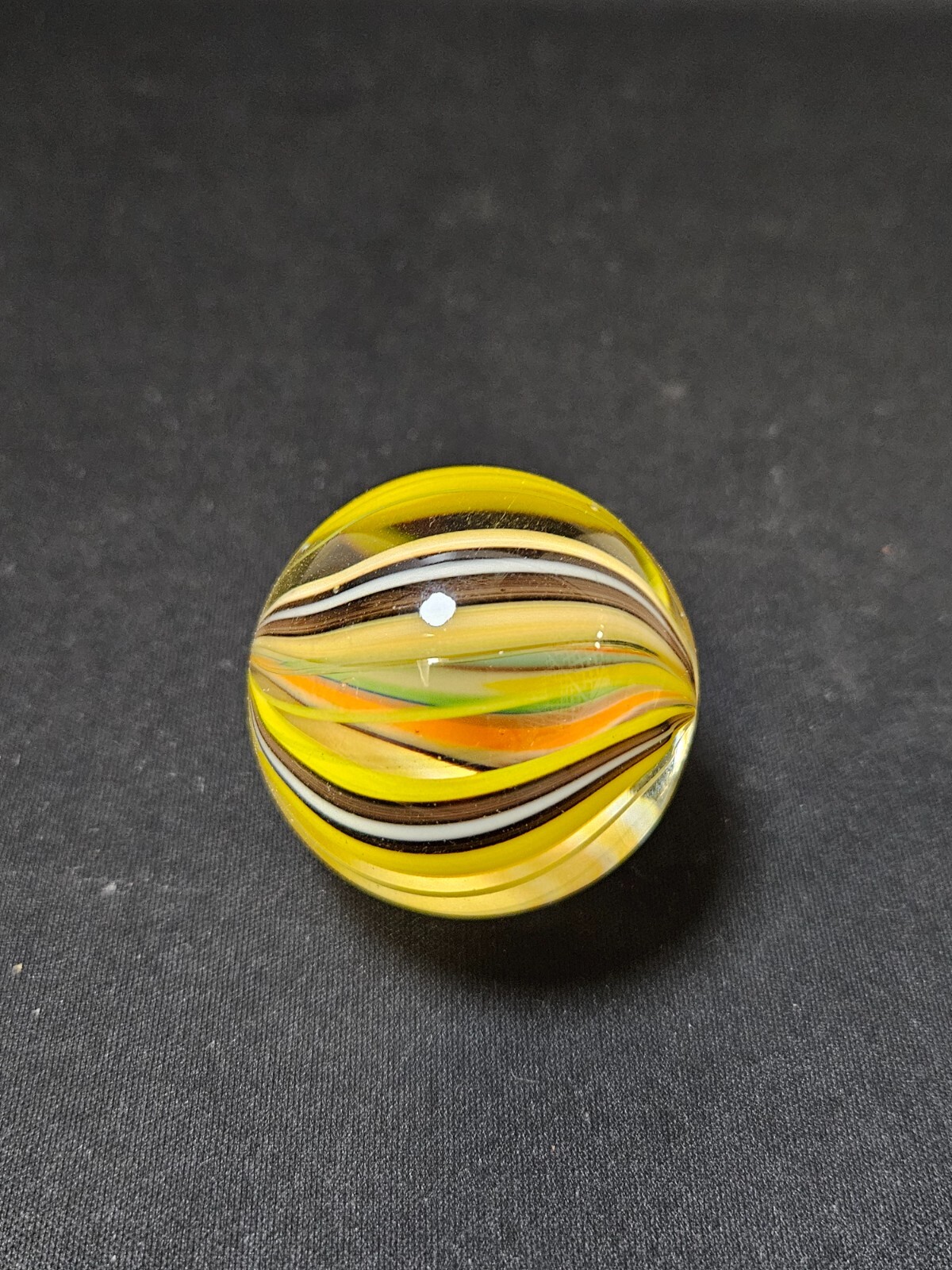 Vintage Glass Swirl Ribbon Very Large Shooter Marble No chips or cracks! Look!