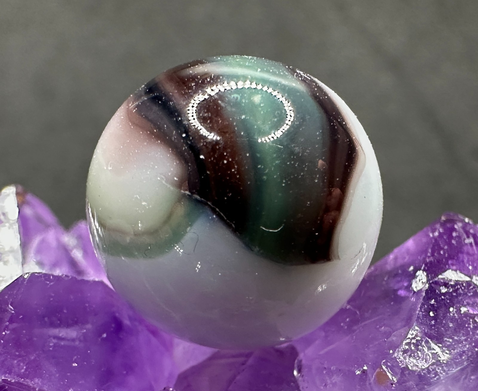 AWESOME Vintage Vitro Agate? Marble King Late Run? Blended Patch Marble – .62″