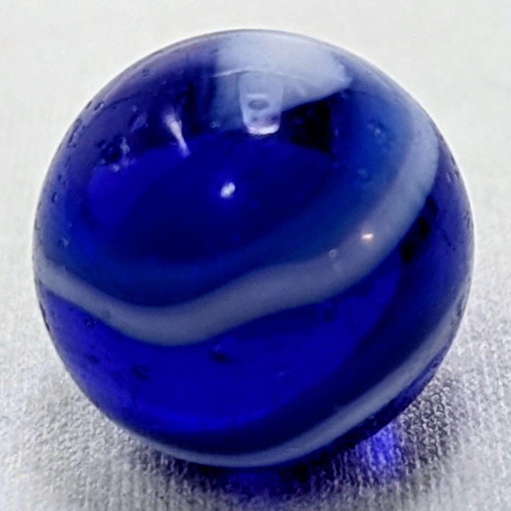 Peltier Glass Company marble,  “Blue Jewel”  NLR 5/8 Inches
