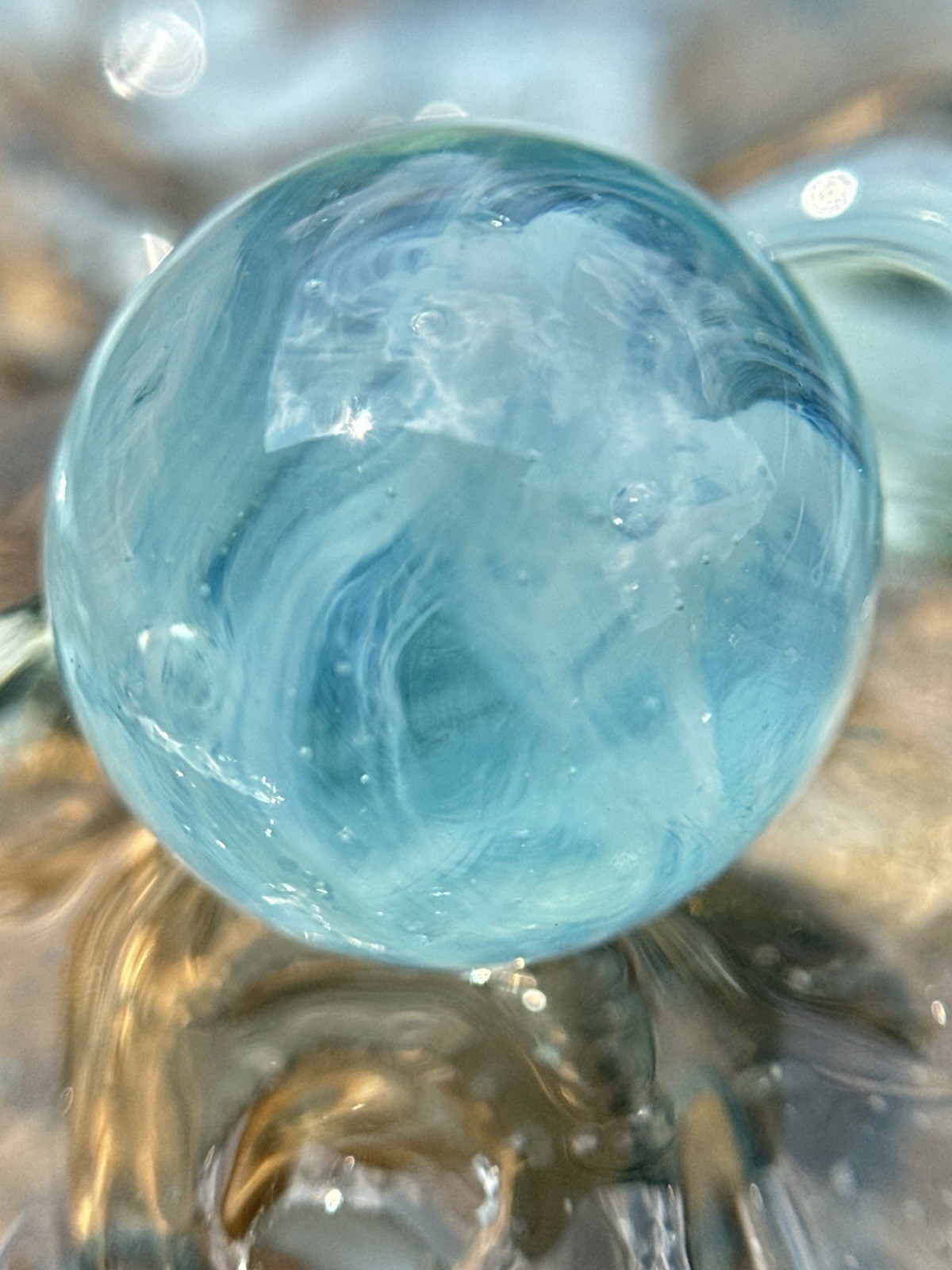 Vtg Alley Agate Sisterville HTF Transparent Swirl Lawrence Alley Co .61” Marble