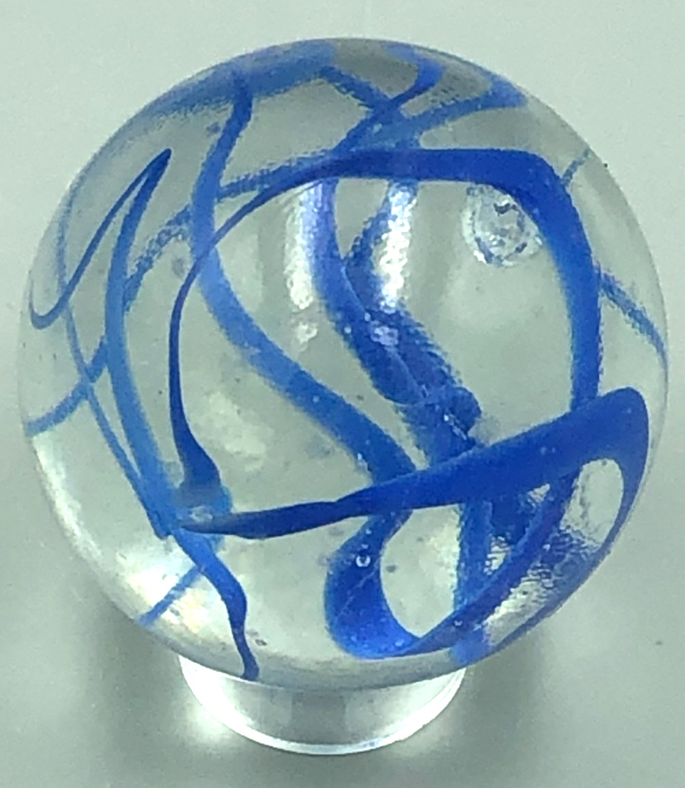 Blue Spaghetti Vacor Boulder 1.34″ Glass Playing Marble