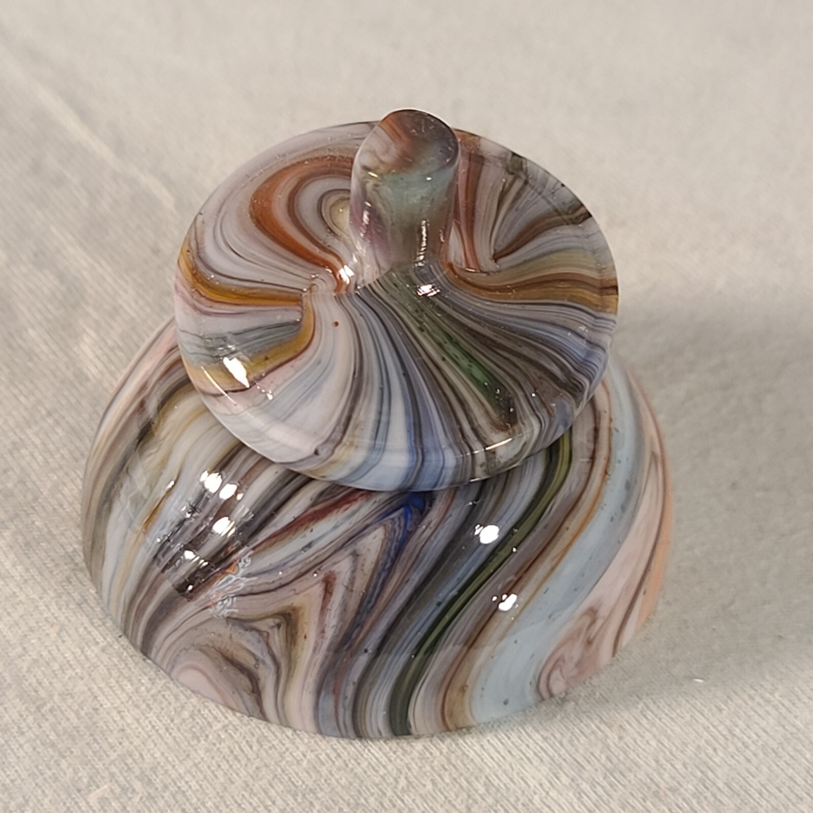 ANDY DAVIS, Glass Art Spinning Top & Base, Jabo Joker Run (?), #360K
