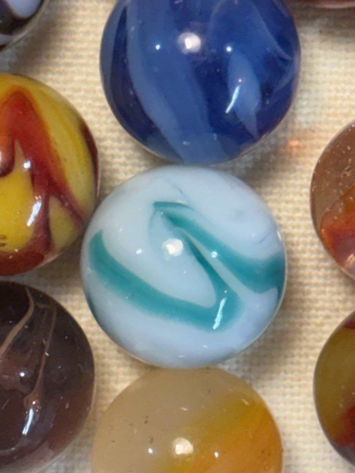 Peltier, Vitro, Marble King, West Virginia, Lot Of 33 Vintage Glass Marbles