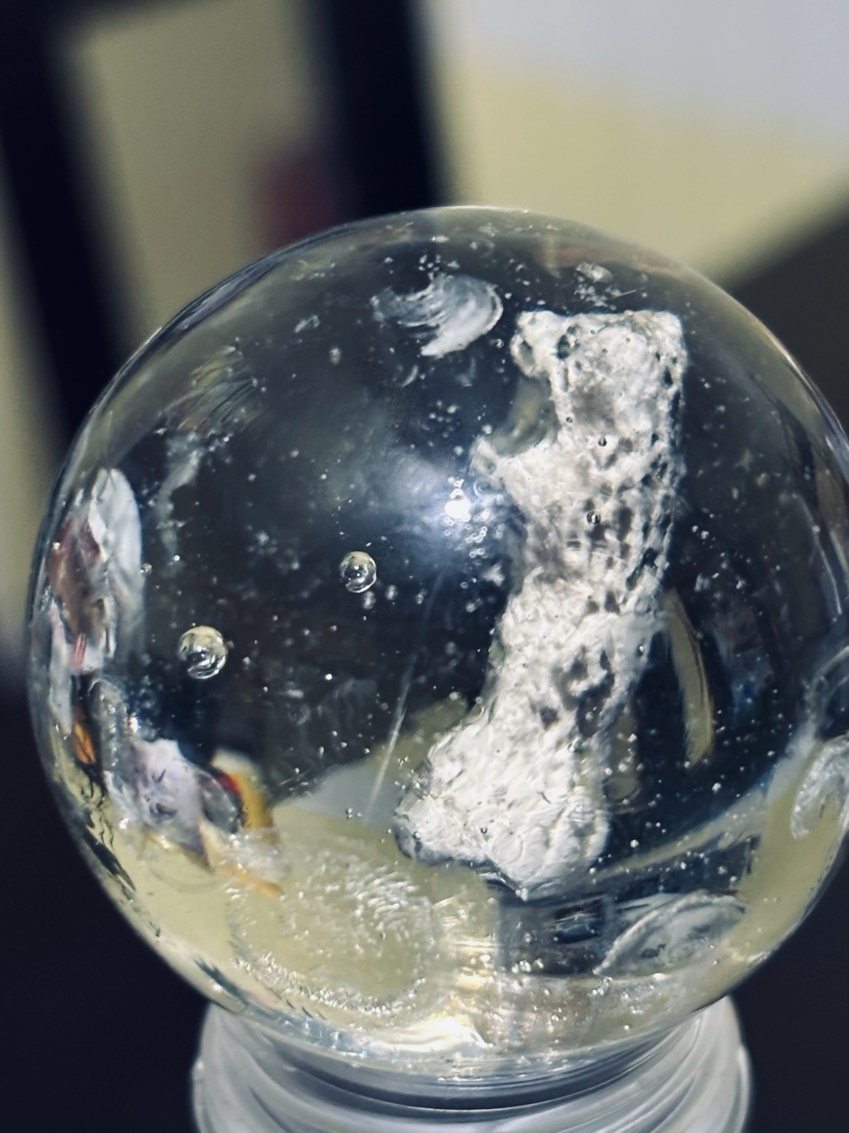 1.5” German Sulfide Toy Marble Standing Bear Polished