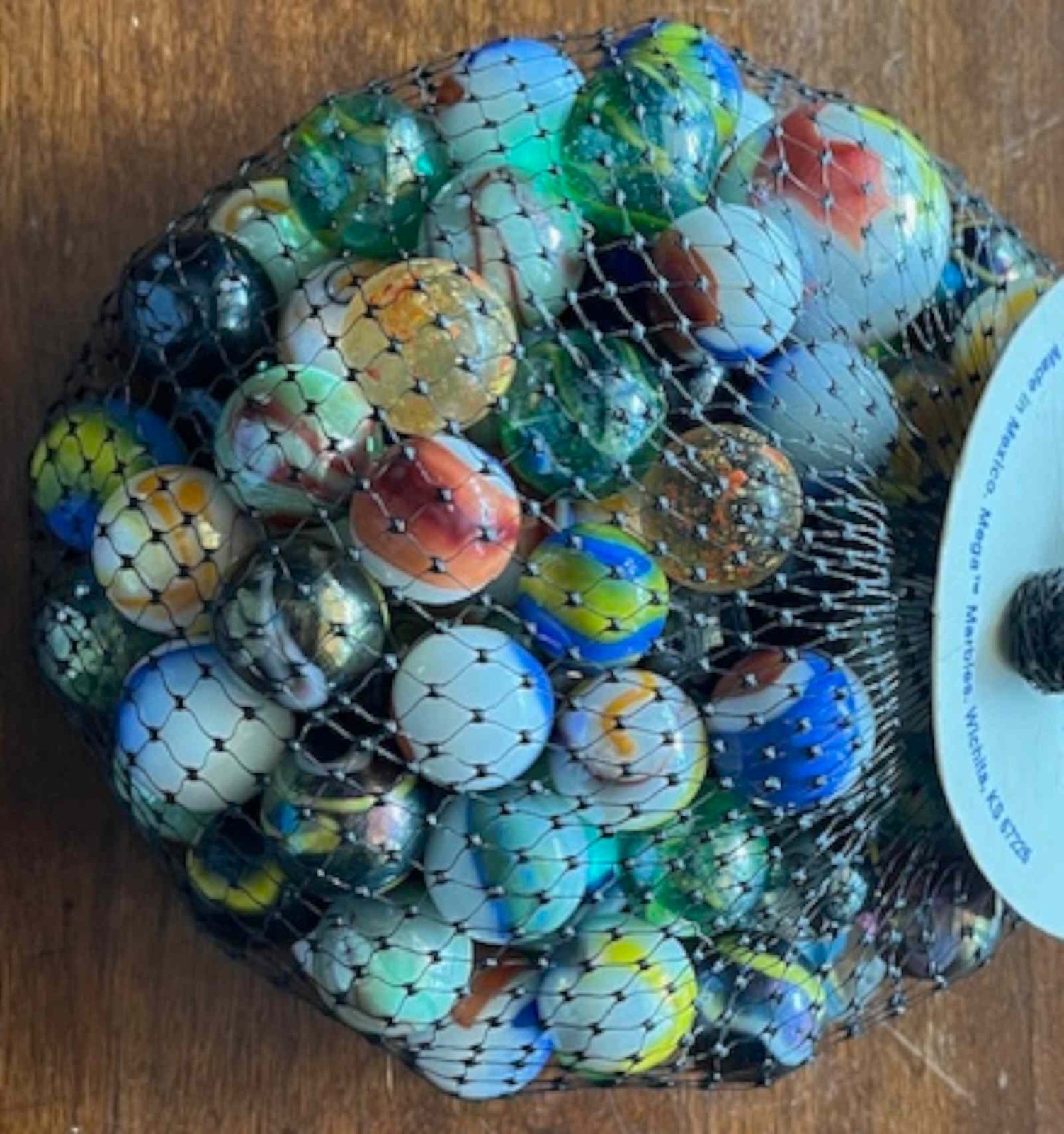 Vintage Cub Scout Marbles NIB – 80 16mm + 2 25mm Shooters + 2 Display Rings