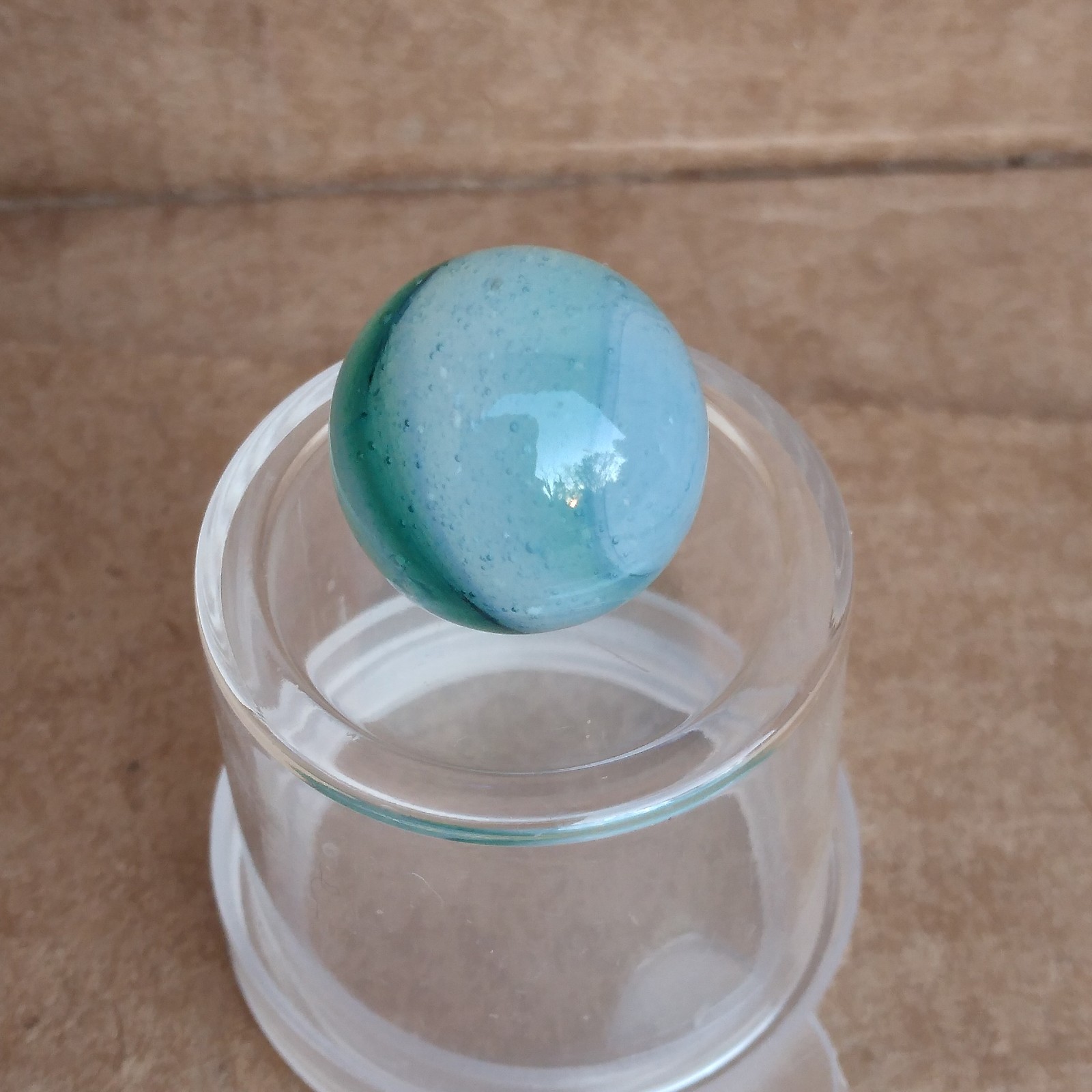 .57″ Vintage Rainbo Marble- Seedy Blue Green- Kokomo Peltier