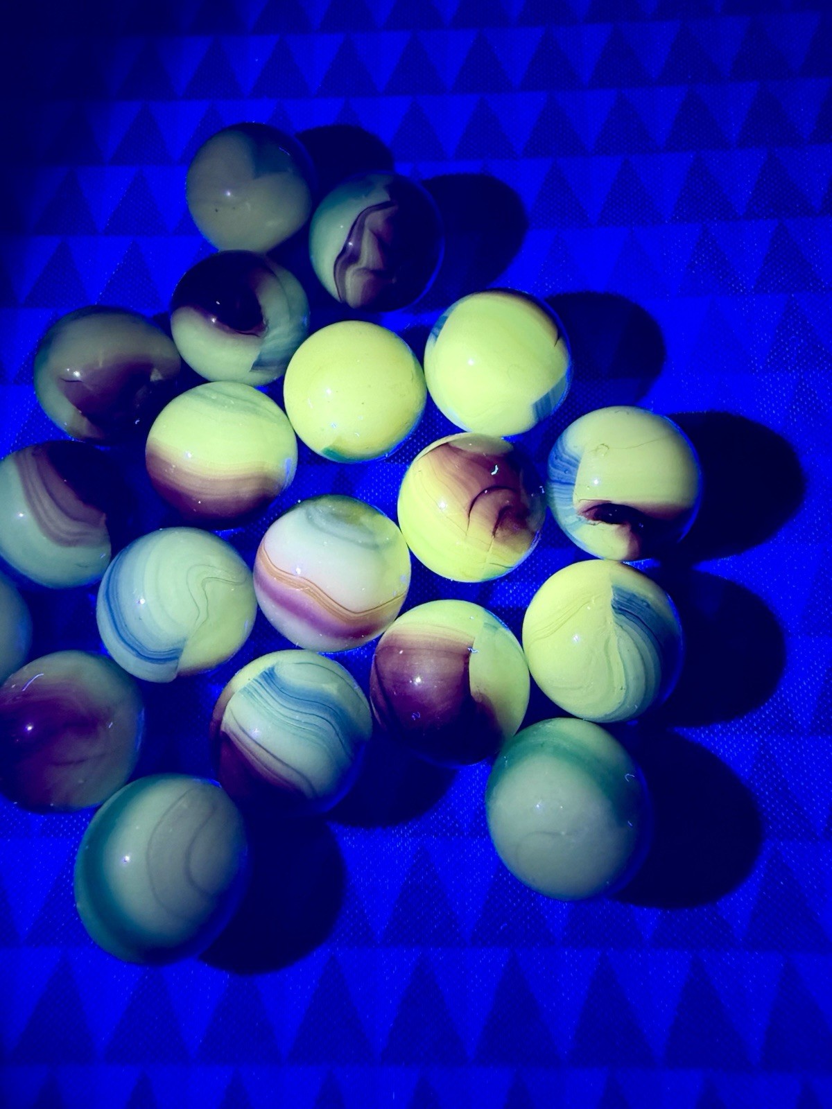 Vintage Glass Swirl Marble Akro Agate Vitro Peltier Marbles Lot Of 19
