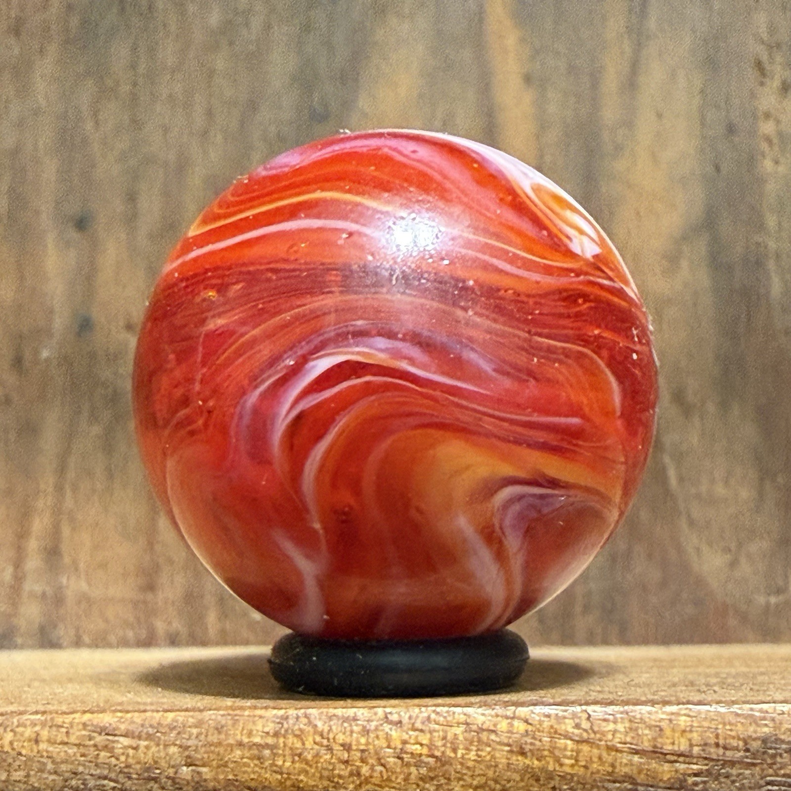 Vintage Akro Red Slag Shooter Marble 25/32” Mint(-) | 82